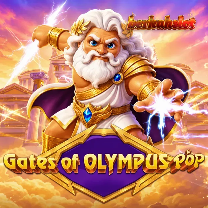 Tampilan visual slot Gates of Olympus POP dengan grid 3x5 dan simbol Zeus